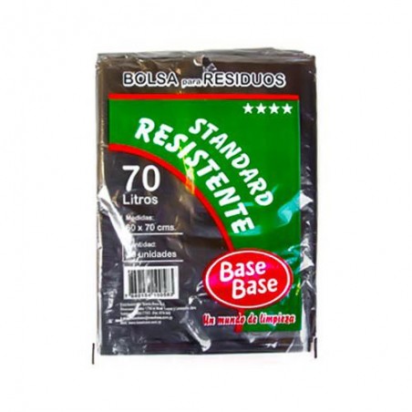 BOLSA B.B. STANDARD RESISTENTE 70LT PARA RESIDUOS X 10 NEGRO