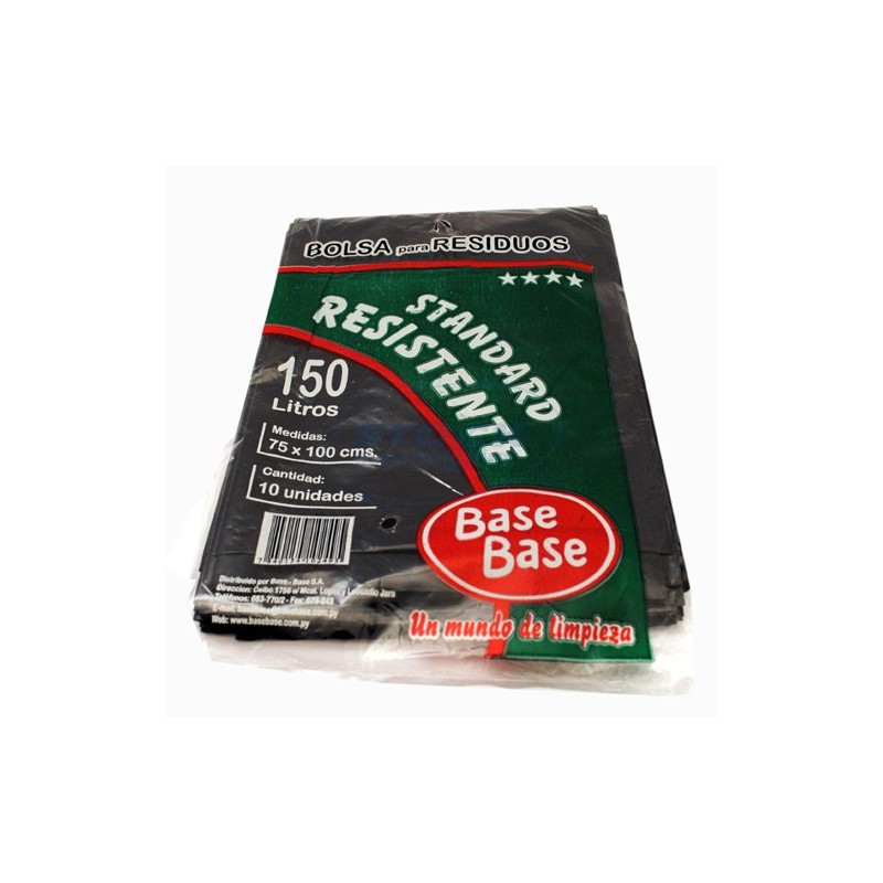 BOLSA B.B. STANDARD RESISTENTE 150LT PARA RESIDUOS X 10 NEGRO