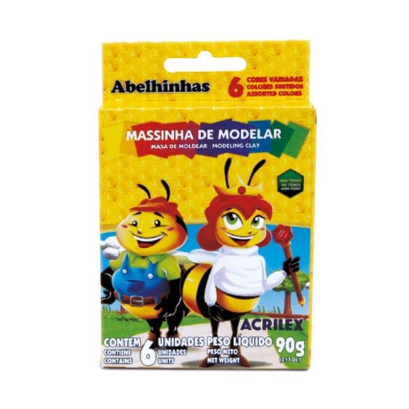 PLASTILINA ACRILEX ESCOLAR X 6 COLORES 90 GR