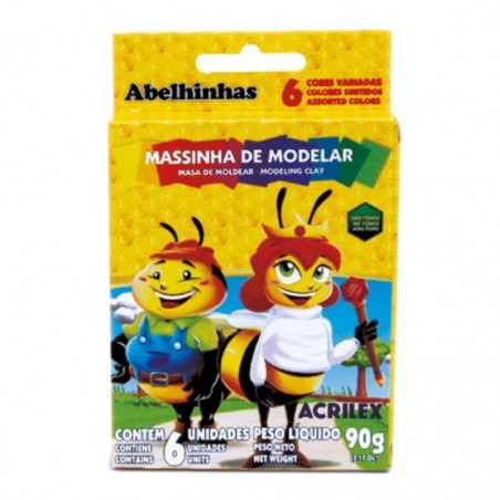 PLASTILINA ACRILEX ESCOLAR X 6 COLORES 90 GR