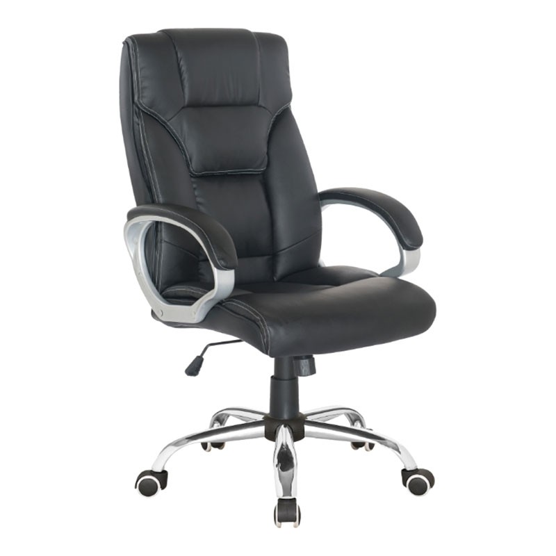 SILLA DE OFICINA GIRATORIA EJECUTIVA Y-2733 ECOCUERO NEGRO CONSUMER