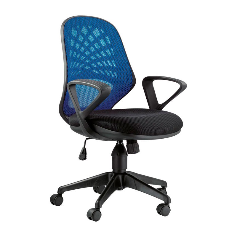 SILLA DE OFICINA GIRATORIA RESPALDO BAJO CH-2019 AZUL CONSUMER