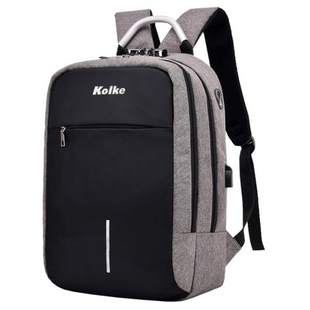 MOCHILA KOLKE KVM-338 C/ CANDADO (GRIS CLARO)