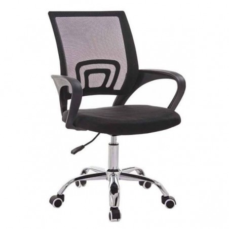 SILLA DE OFICINA GIRATORIA LEVEL NEGRO LVS-001