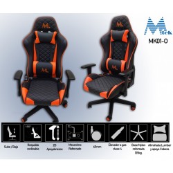 SILLA GAMER MTEK MK02-O AJUSTABLE NEGRO/NARANJA