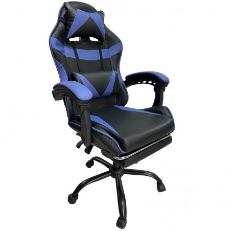 SILLA GAMER LEVEL RACER PRO C/ POSAPIES NEGRO/AZUL