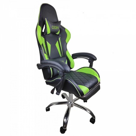 SILLA GAMER LEVEL ODIN CON POSAPIES HB-GC01 VERDE LVS-149