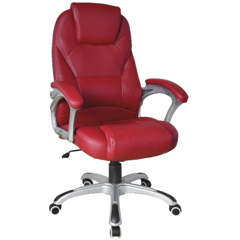 SILLA DE OFICINA GIRATORIA EJECUTIVA Y-2765 ECOCUERO ROJO CONSUMER