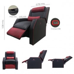 SOFA RECLINABLE INDIVIDUAL GAMER G1 (MECANISMO DE EMPUJE)