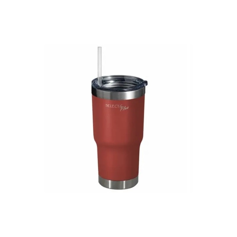 VASO TERMICO C/ SORBITO 560ML AC.INOX ROJO SELECTA