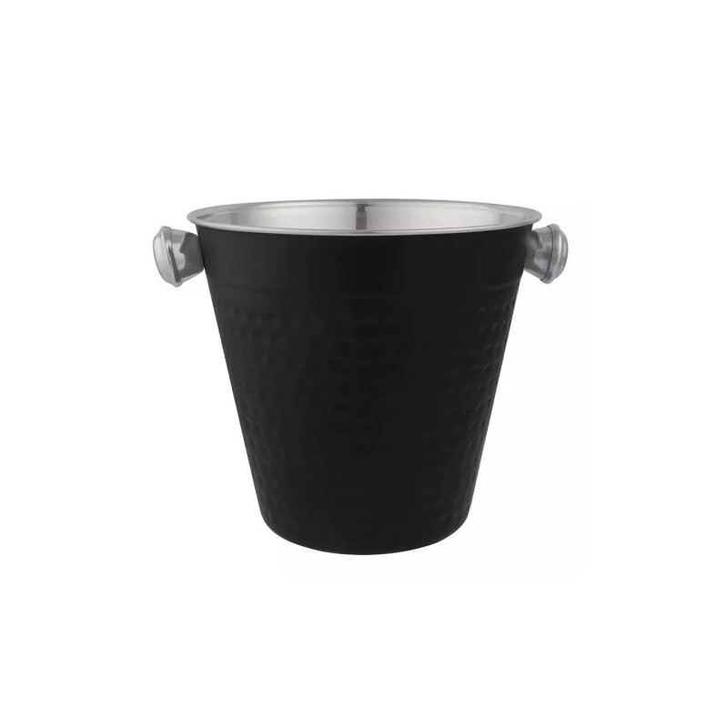 BALDE DE HIELO ACERO INOX 14CM EXTERIOR NEGRO MATE