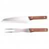 SET 2PCS CUCHILLO/TENEDOR PARRILLA MANGO MADERA