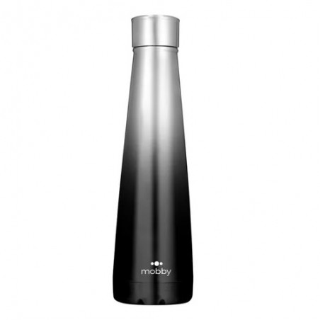 BOTELLA CONICA A.INOX 500ML DEGRADE NEGRO MOBBY