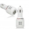 CARGADOR AUTO SUPERVILLAIN 2 AMPERIO + DOBLE USB