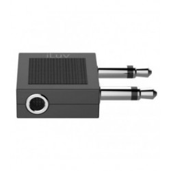 ADAPTADOR ILUV AUDIO STEREO DE LINEA AÉREA CON DOS CONECTORES DE 3.5MM I113BK