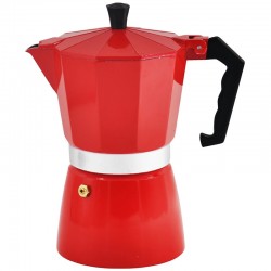 CAFETERA ITALIANA ALUMINIO  ROJO 300ML 6T VARENNA