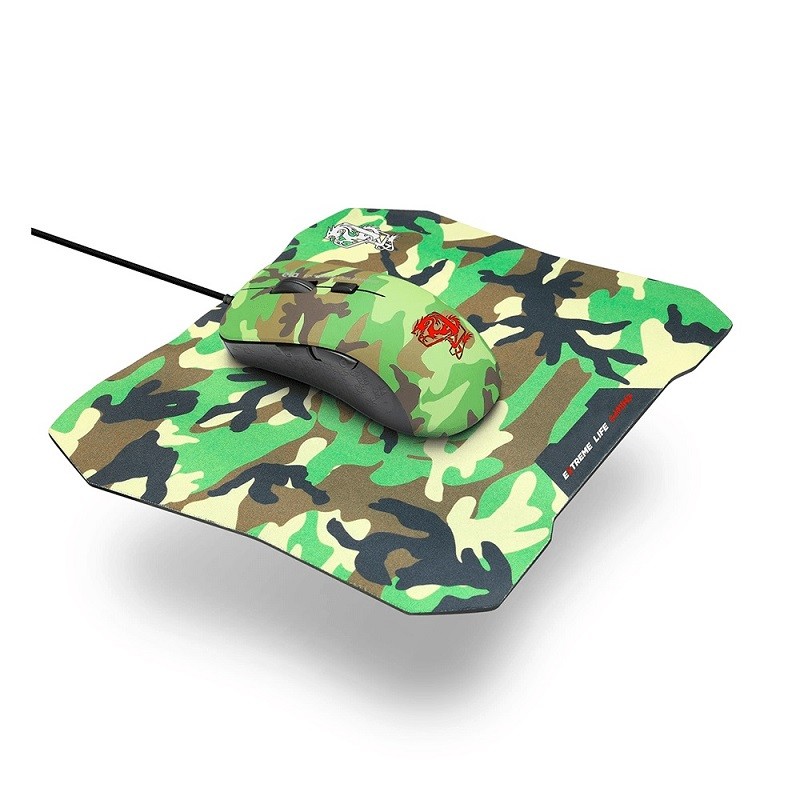 COMBO MOUSE + MOUSEPAD ELG CGMMAY CAMUFLADO VERDE