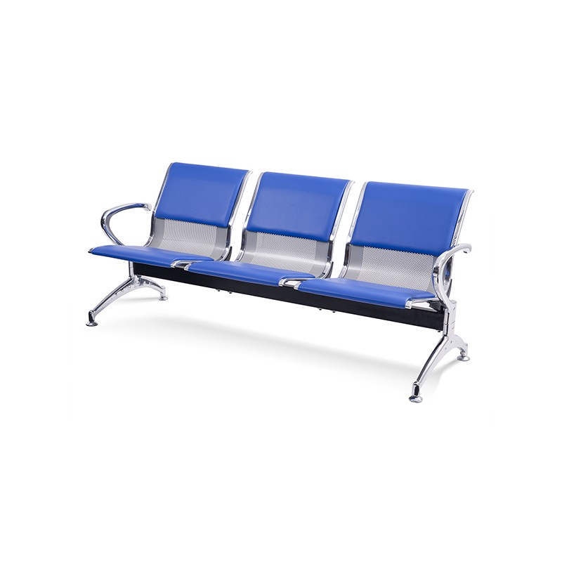 SILLA DE ESPERA TANDEM 3 CUERPOS CENTURY (ALMOHADON AZUL) LEVEL LVS- 093